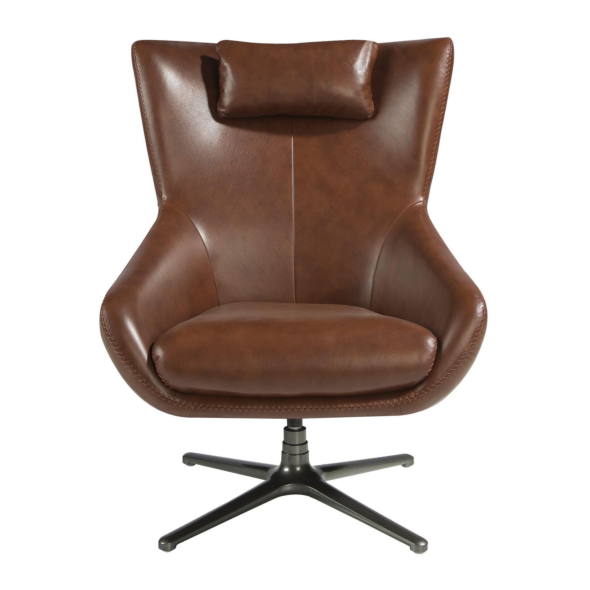 Sessel 5089 Drehbar Leder Cognacbraun 2