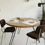 Runder Esstisch Hairpin-Beine Kiefernholz Sand 1