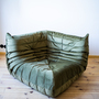 Togo Corner Sofa Velvet Khaki Green 0