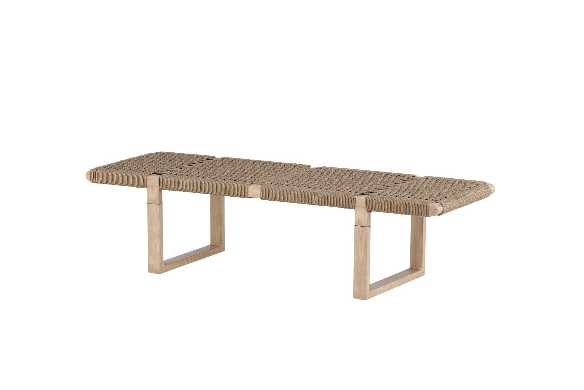 Ängön Bench White stained Rope Light natural 1