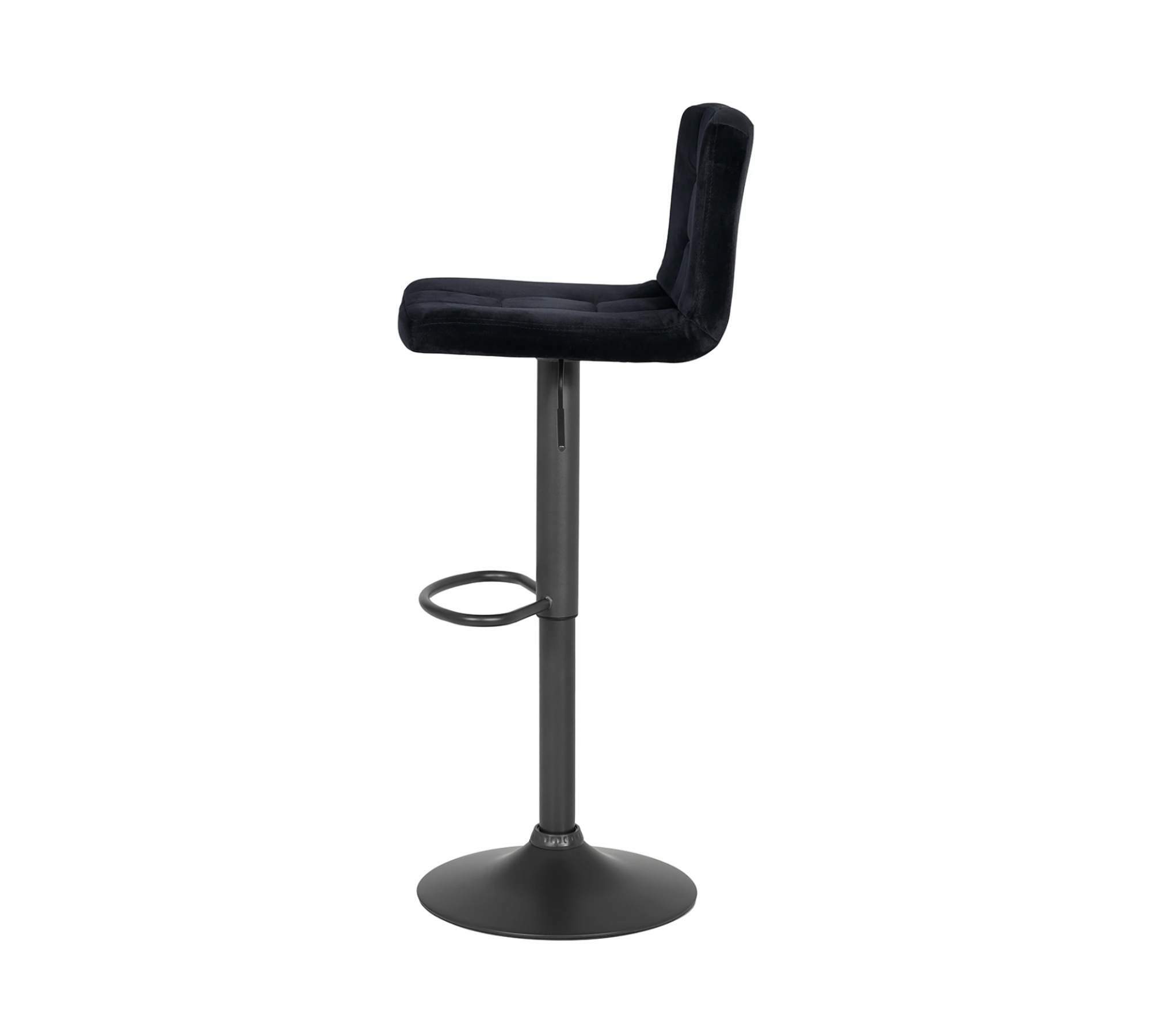 2x Barstuhl Samt Stahl Schwarz 2