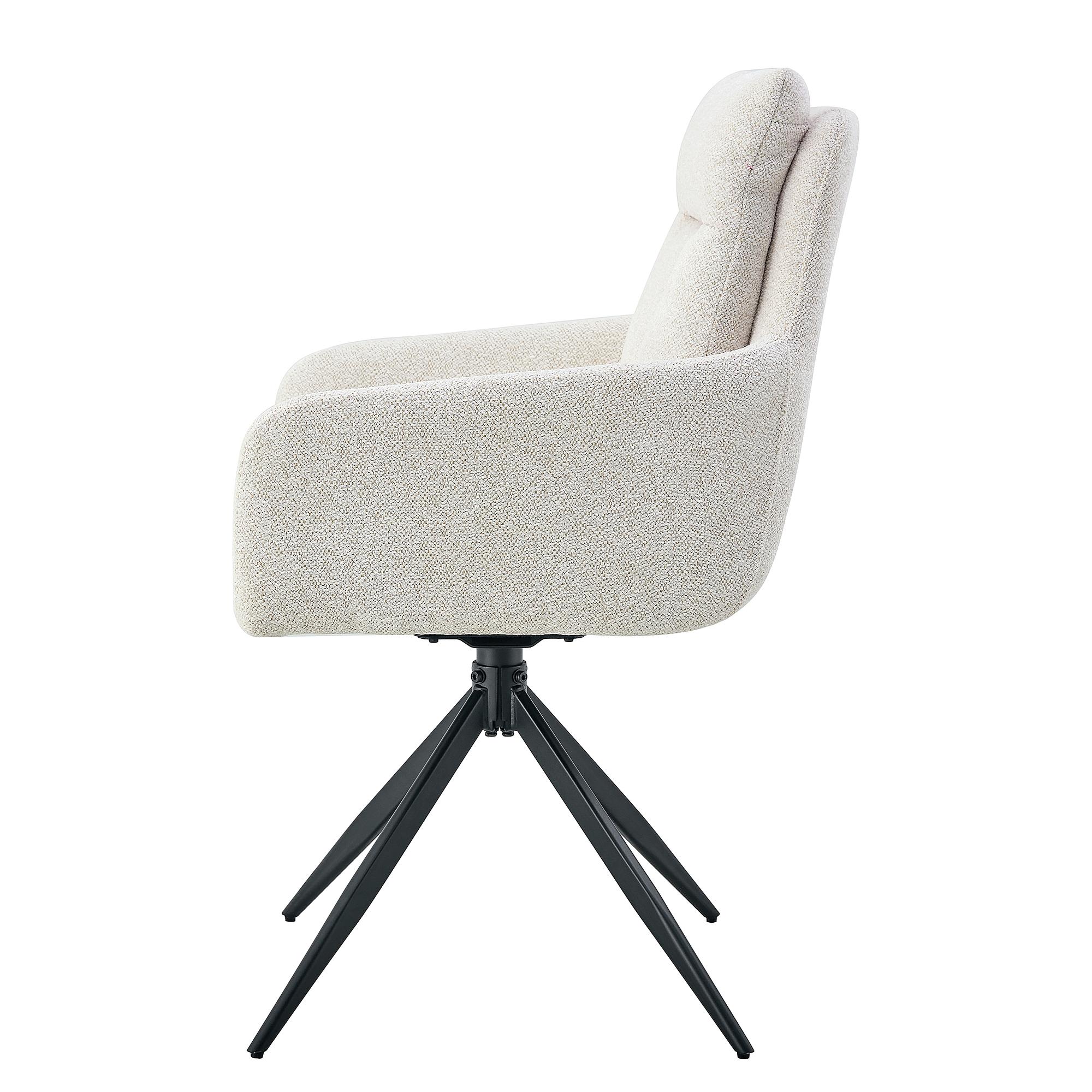 LOBBS Armlehnenstuhl Drehbar 2er-Set Cremeweiß 3