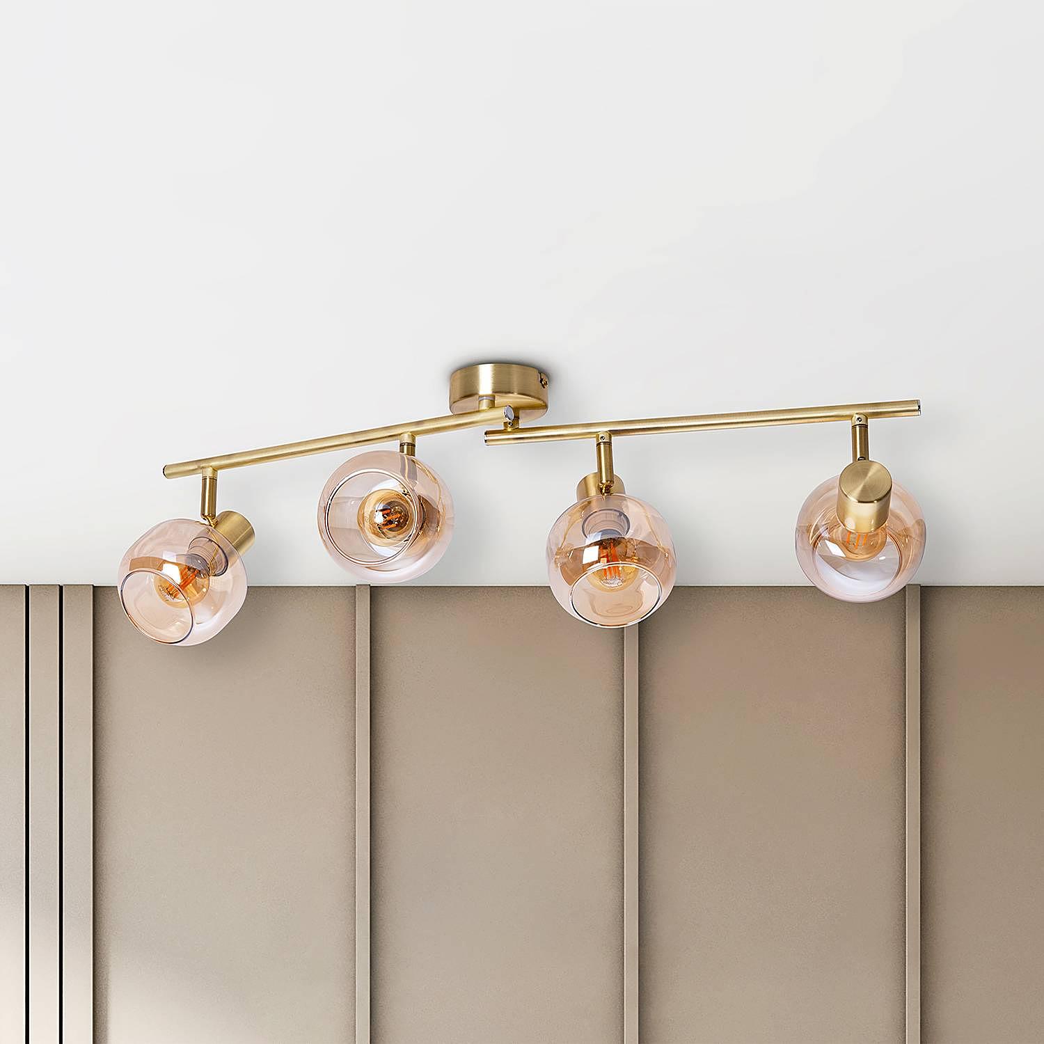 Libby Ceiling Light Clear Glass Iron 4-flame 3