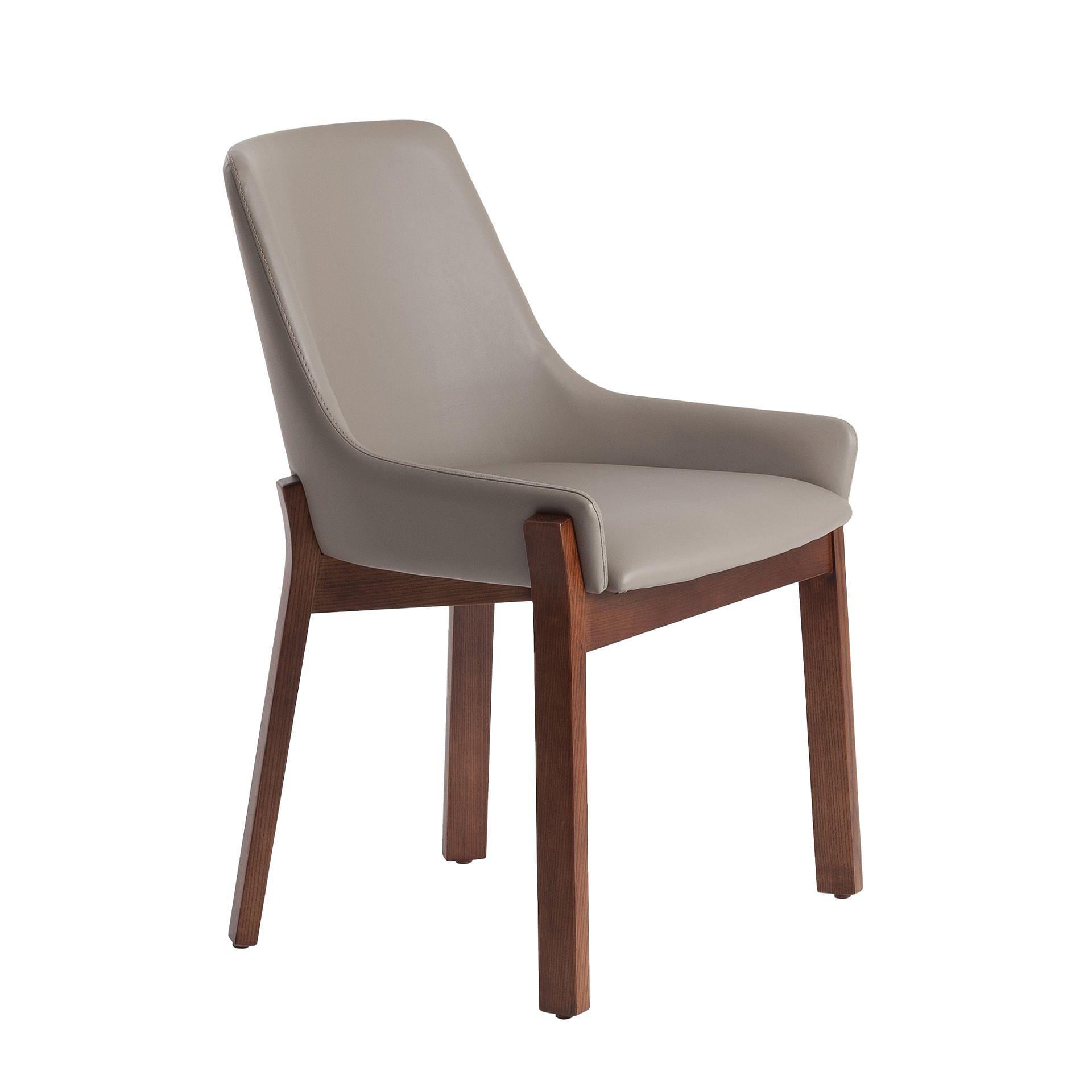 Dining chair faux leather grey 0