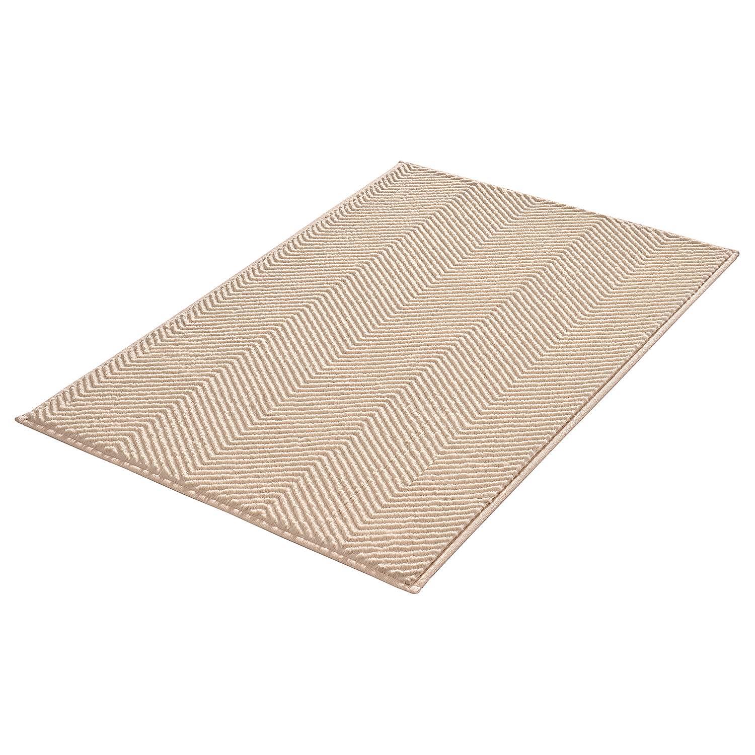 Zigzag Badteppich Sand 60 x 90 cm 0