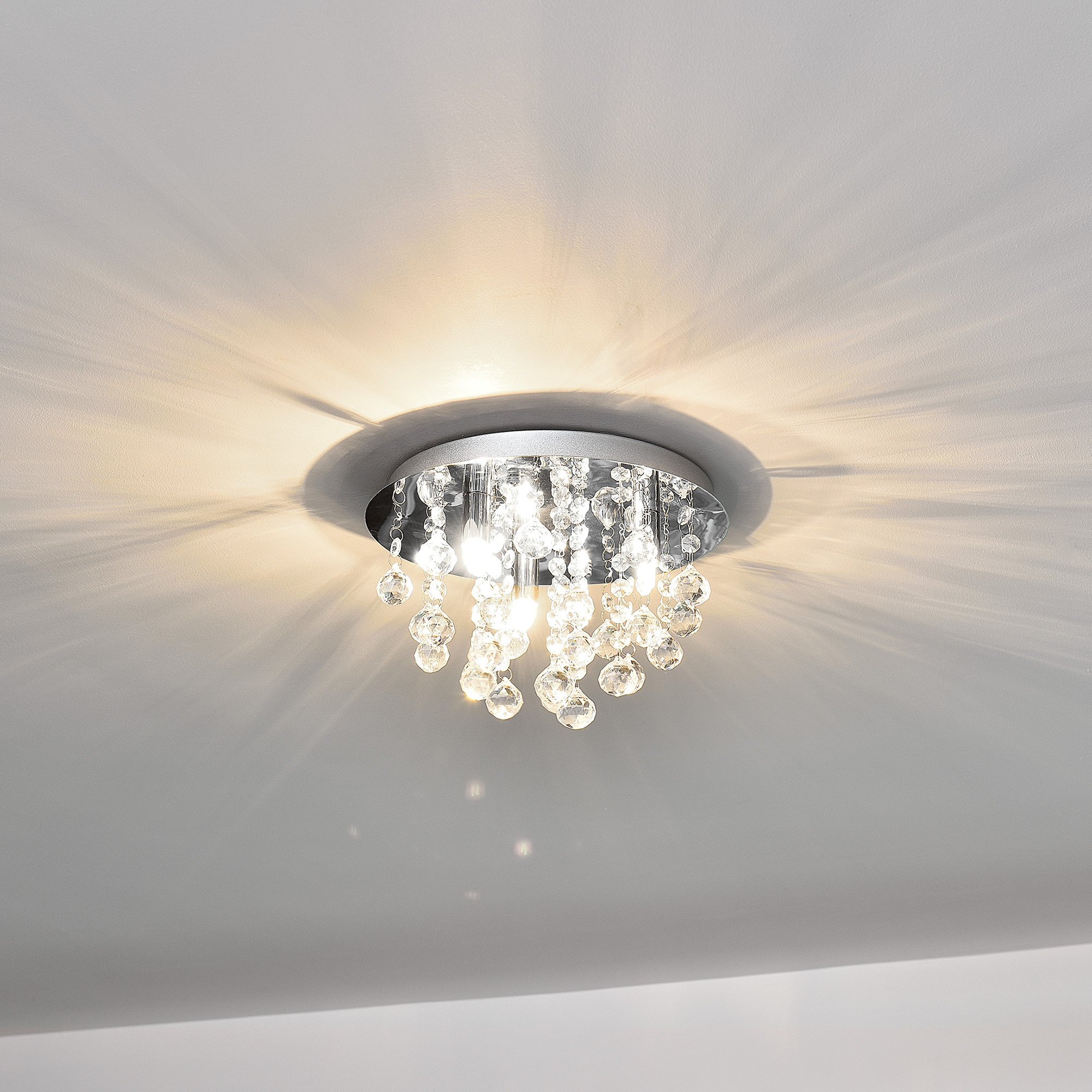 Lüster Deckenlampe Kunstkristall Silber 2