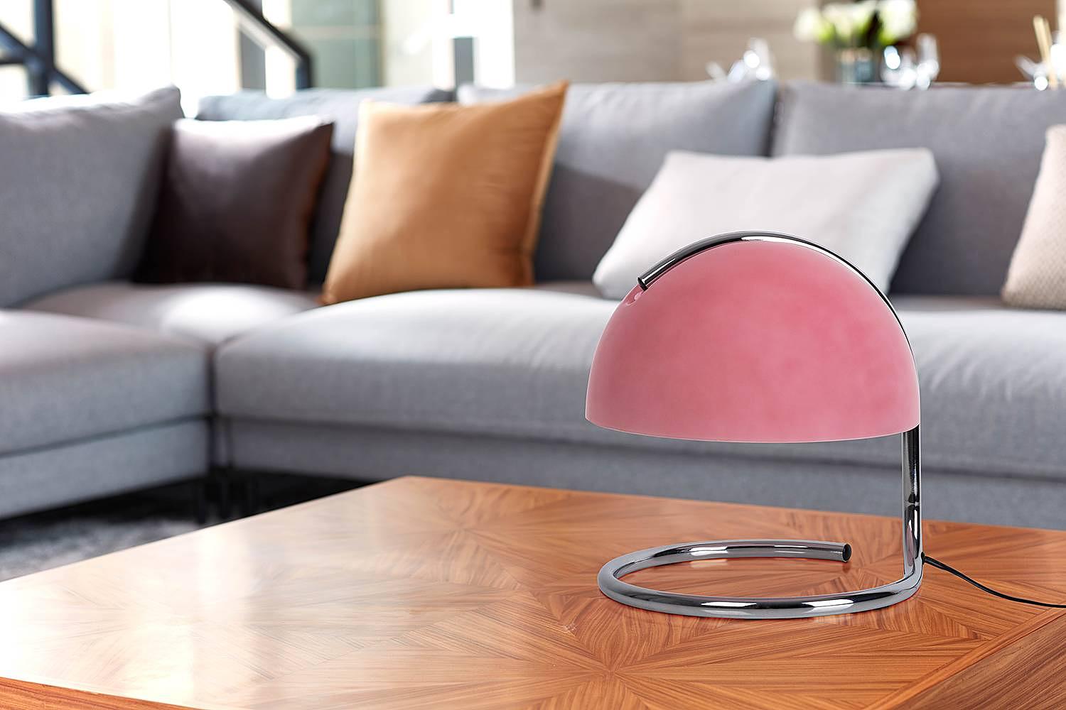 Tischleuchte Burano Farbglas Stahl Pink 3