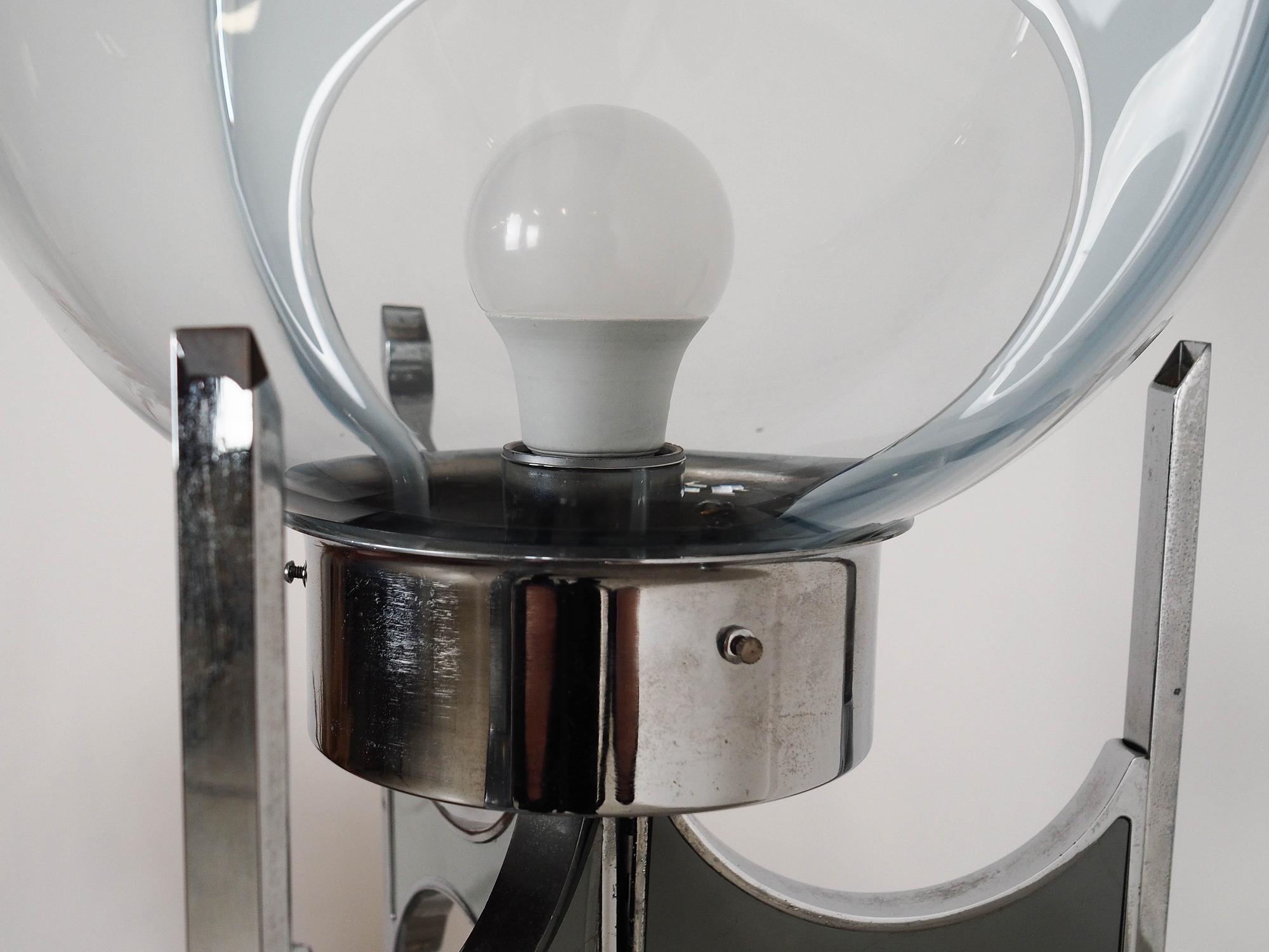 Standing lamp Murano glass Silver 1970s 8