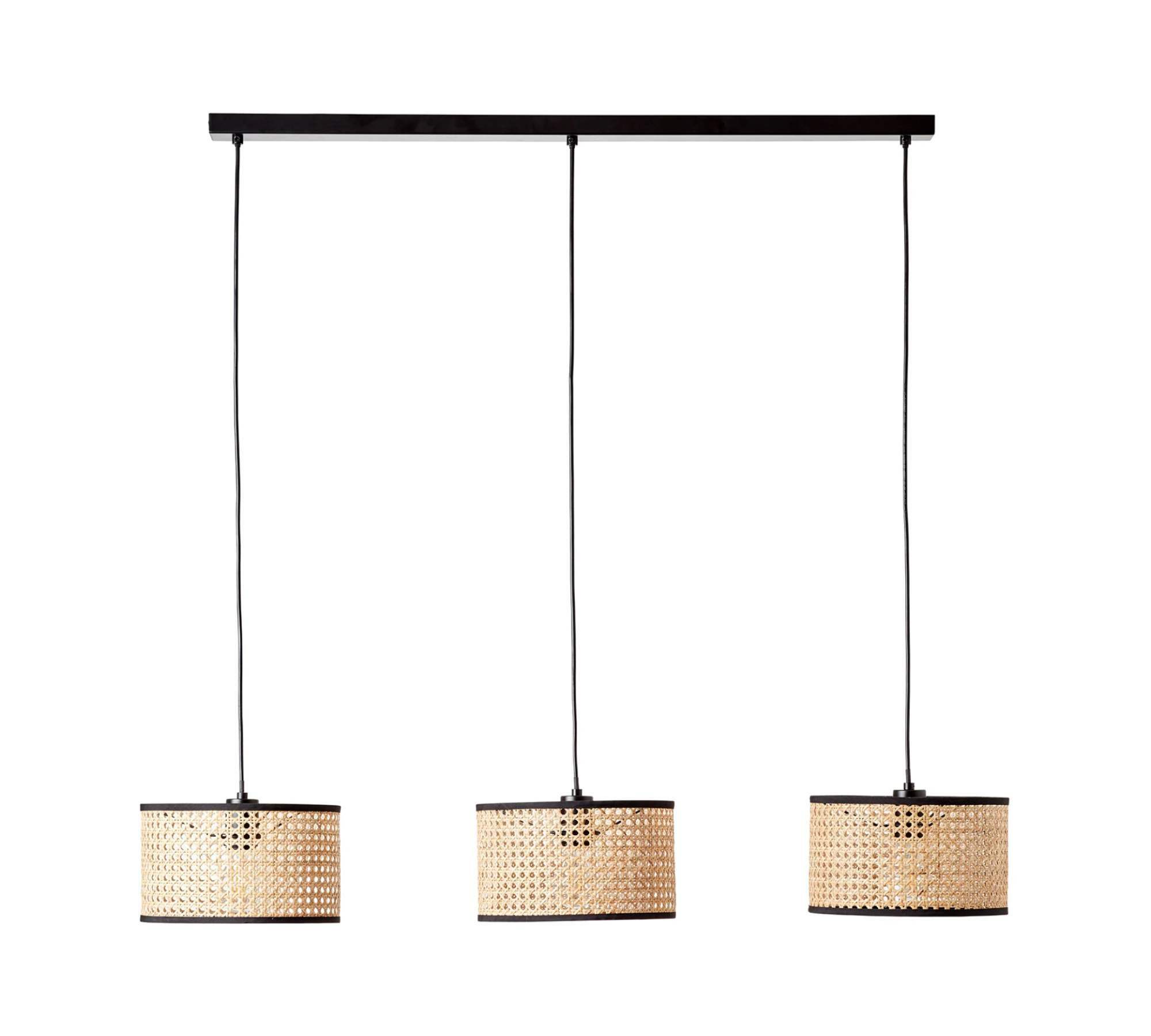 Pendelleuchte 3-flammig Rattan Wiener Geflecht 1