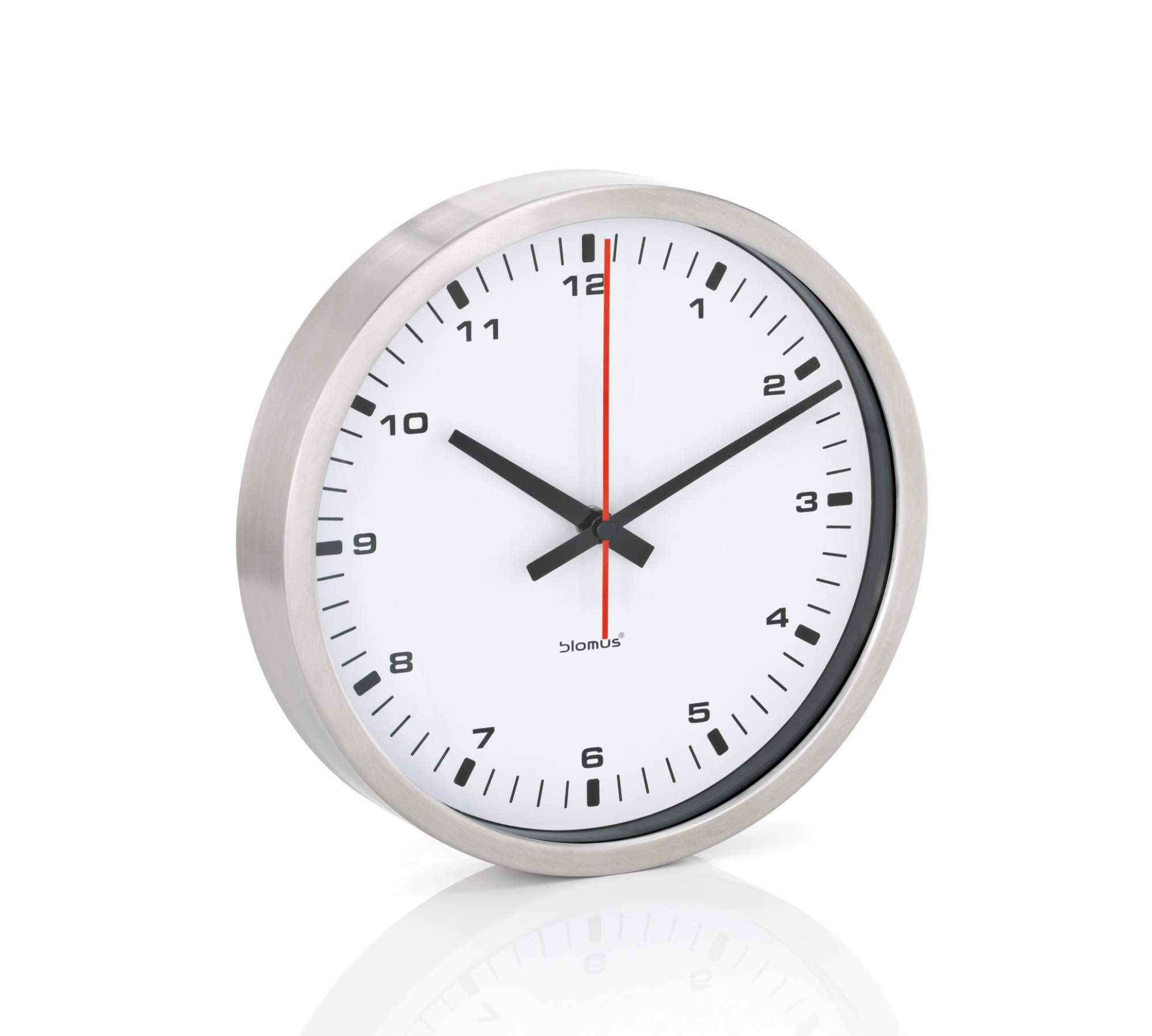 Era Wanduhr Edelstahl Glas Weiß Ø 24 0