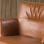 Swiveling chair faux leather brown 4