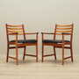 Vintage armchair Teak wood Leather Brown 1970s 1