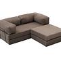 Comfort Schlafsofa 2-Sitzer mit Hocker Grau 5