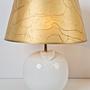 2x Vintage Tischlampe Keramik Weiß Gold  3