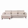 Corner Sofa Japandi 3-Seater Left Fabric Beige 5