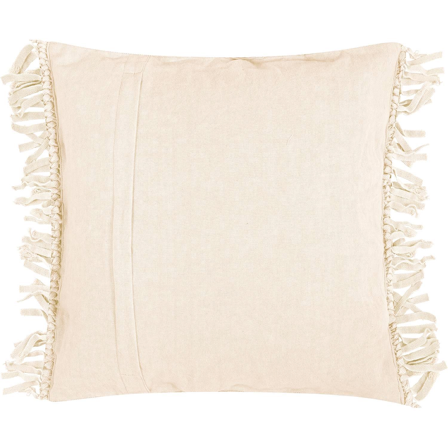 Fringe Kissenbezug Baumwolle Creme 1