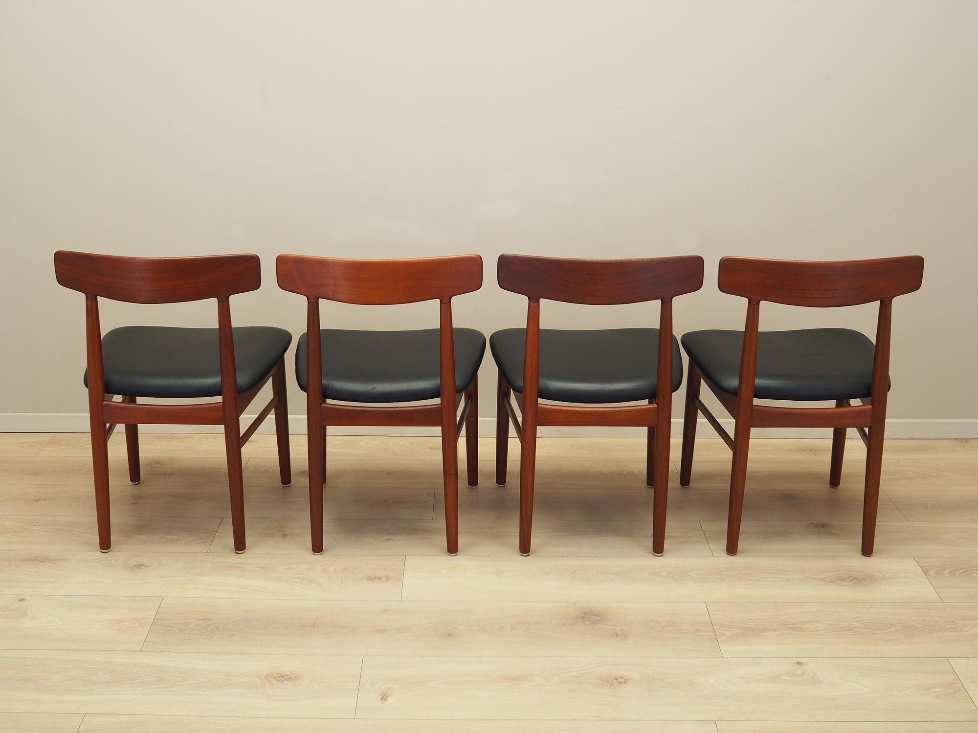 4x Vintage Dining Chair Teak Wood 1960s 10