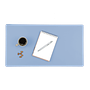 Desk pad Rectangular Recycled Leather Light blue 0