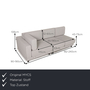 Pyllow Sofa 3-Sitzer Webstoff Grau 1