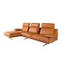 Sofa Récamiere Links Leder Terrakotta 0