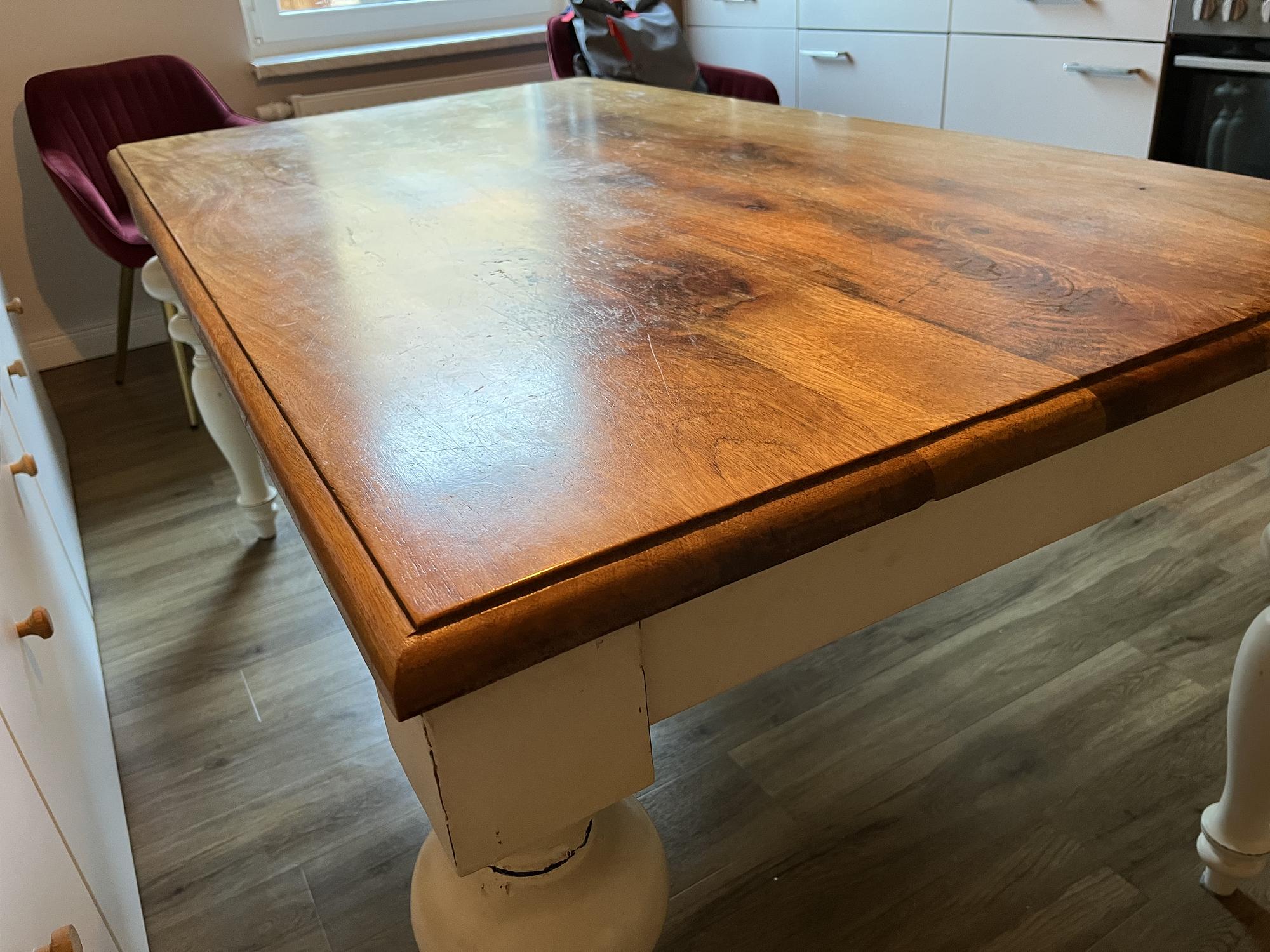 Esstisch Holz Weiß Braun 3