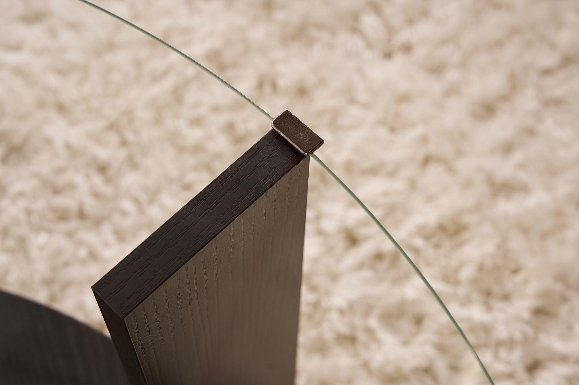 Clara Tavolino Legno nero Trasparente Ø75cm 4