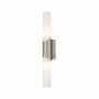 Wall lamp 2-light metal milky glass silver white 0