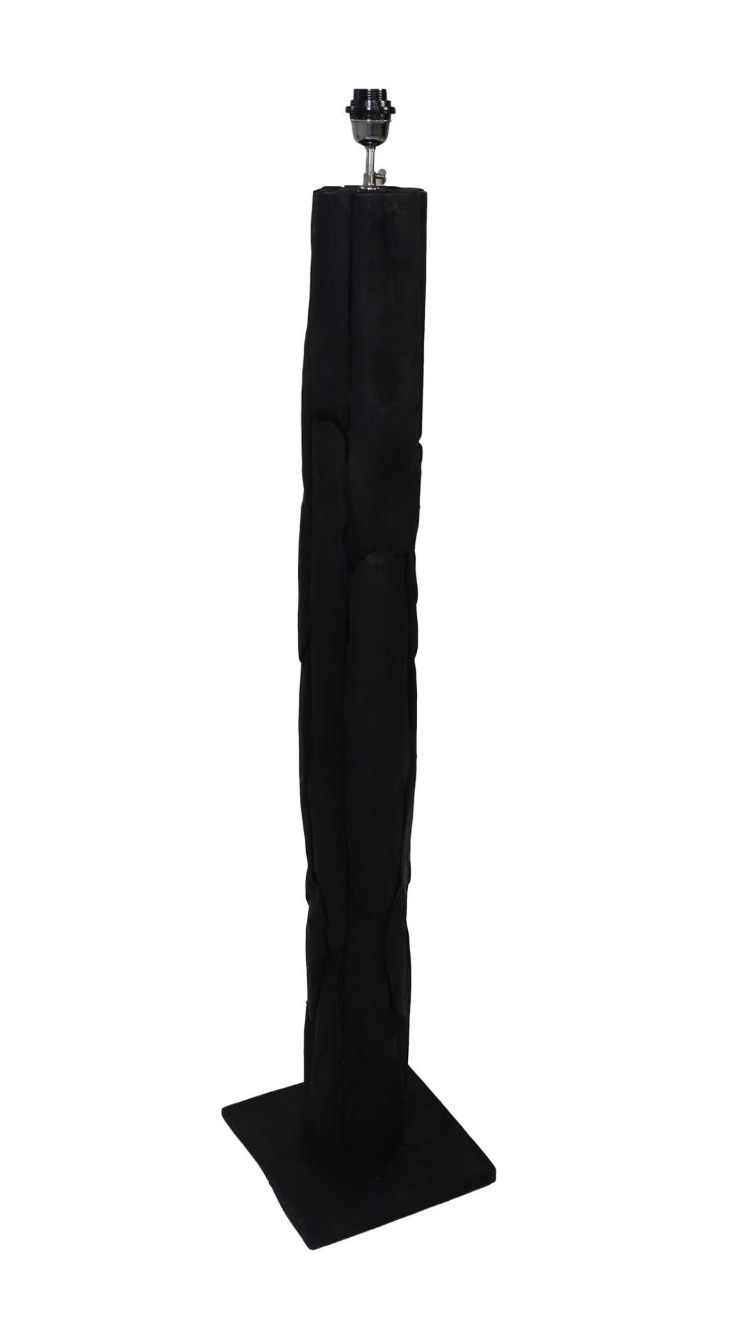 Stehlampe Teakholz Schwarz 1