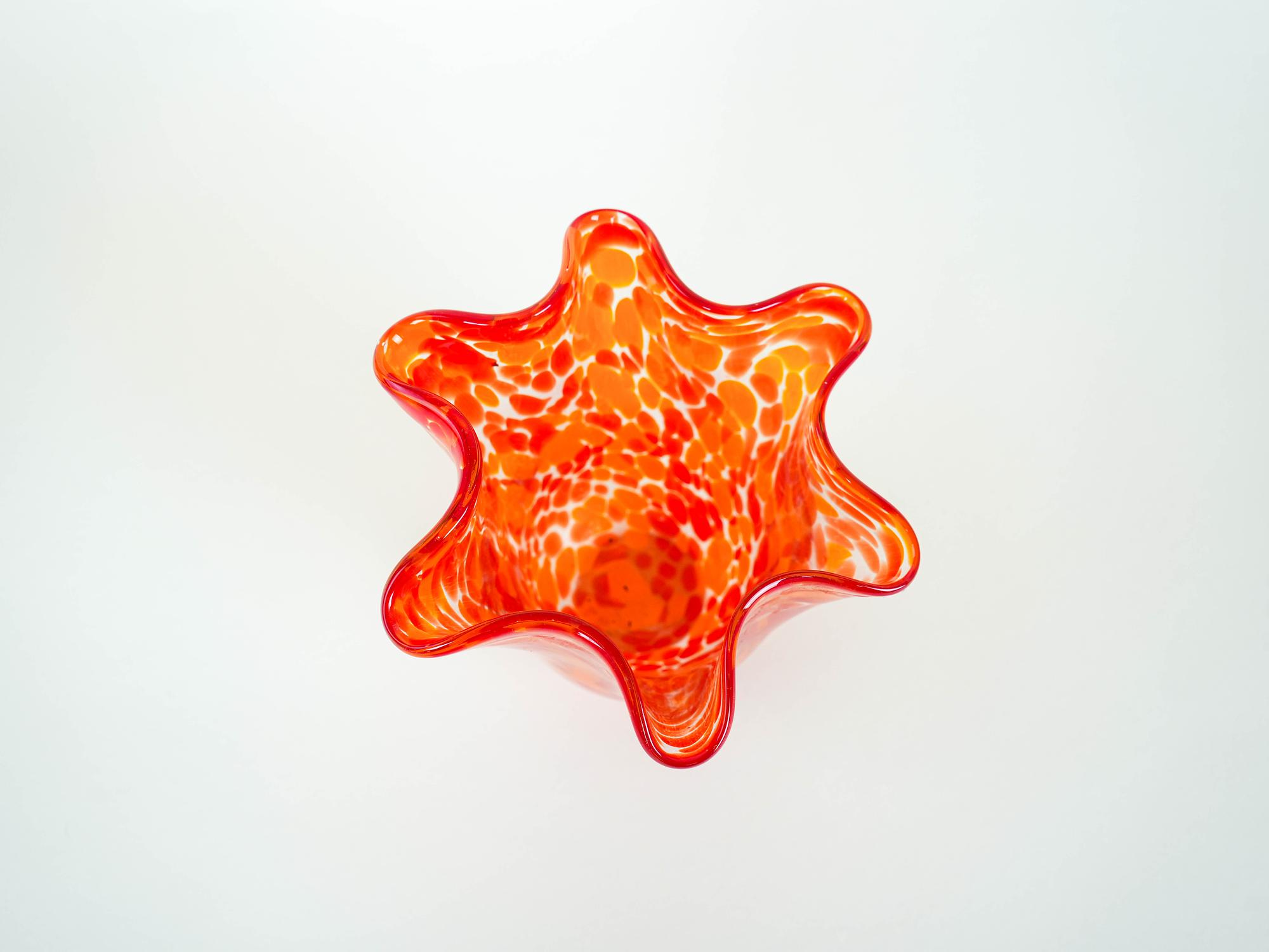 Glass vase 1970s Orange 5
