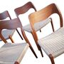 4x Dänische Teak Stühle Modell 71 Braun 1