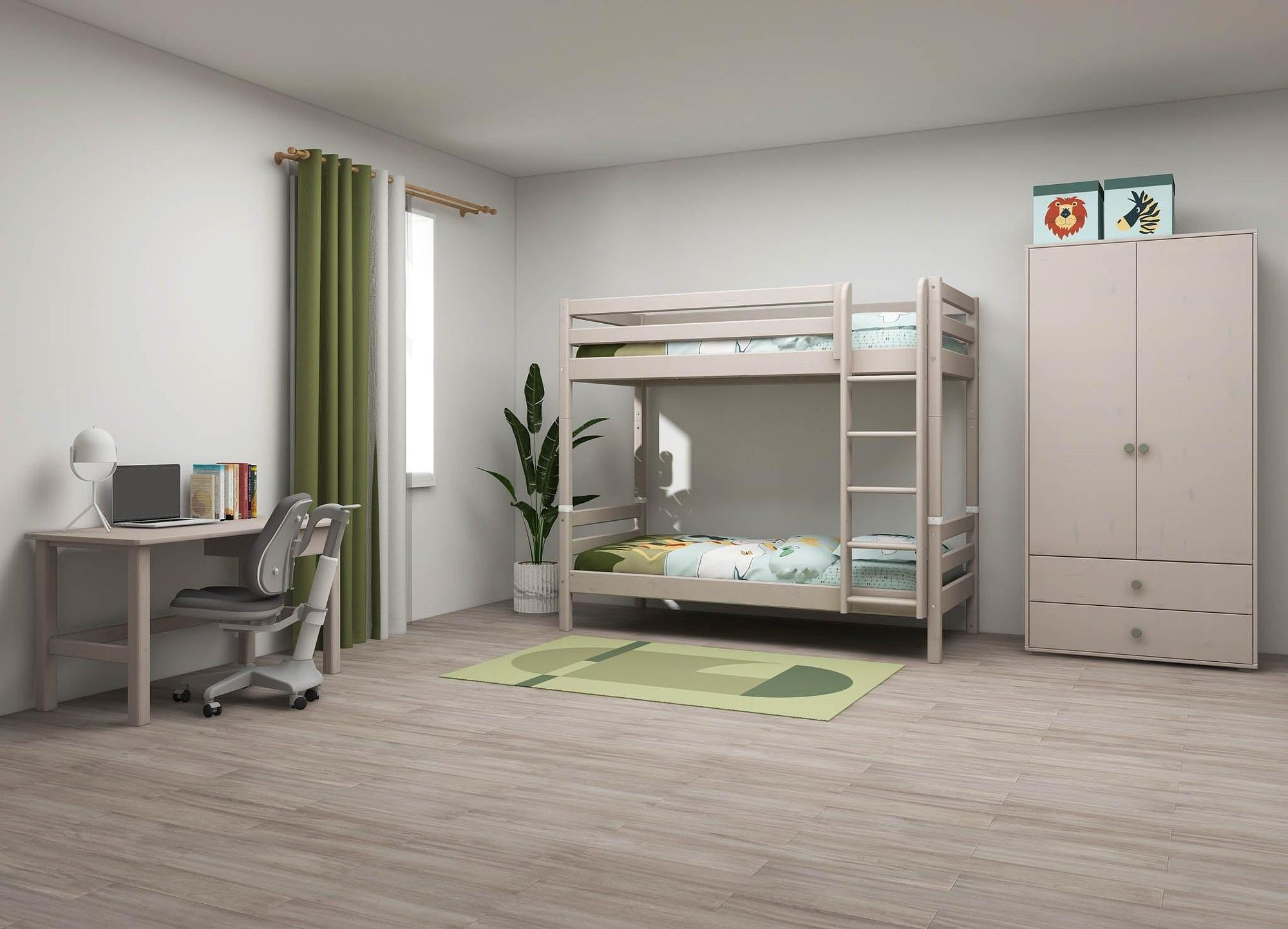 Etagenbett Leiter Holz Grau 1