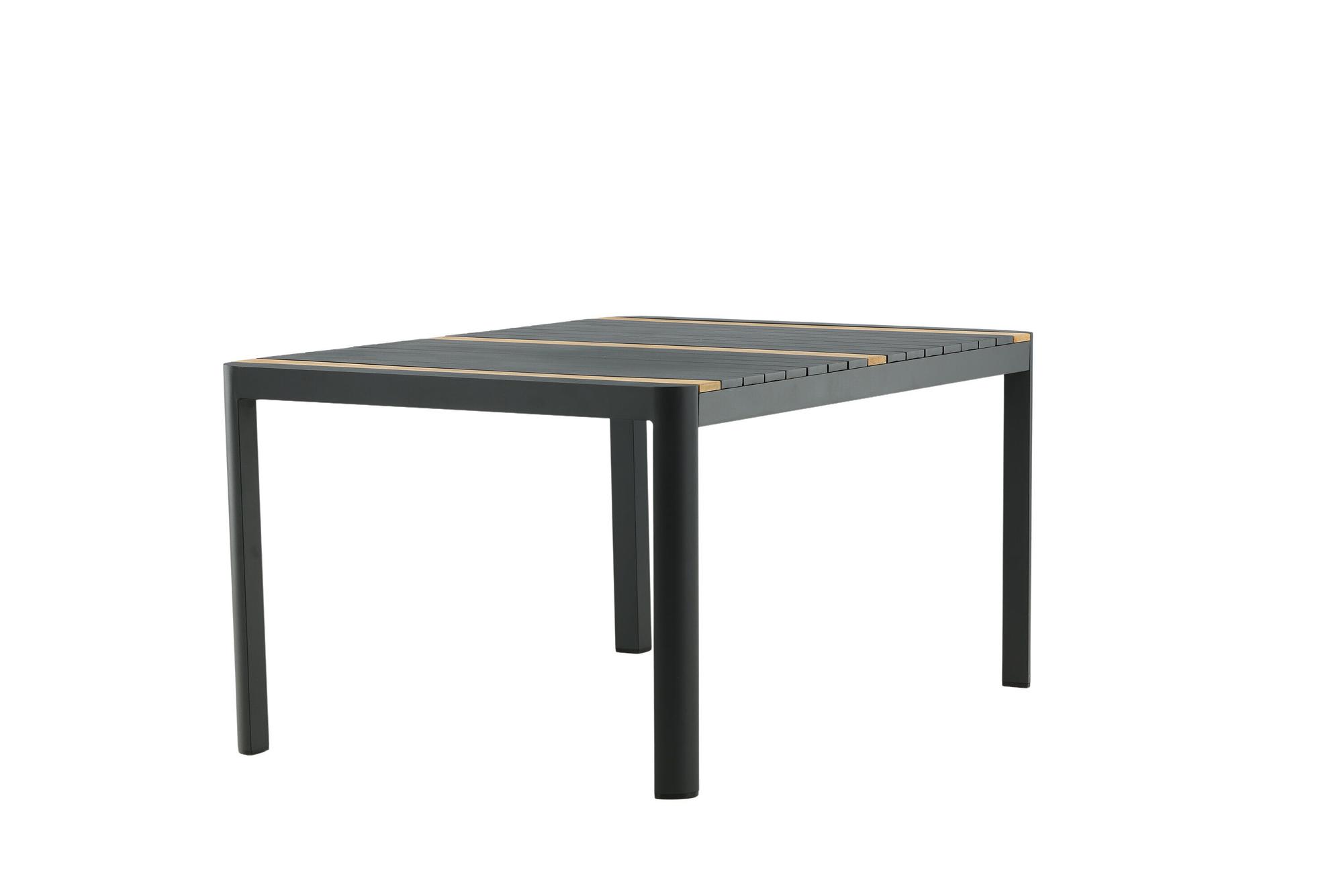Togo Esstisch Aluminium Teak Schwarz 7