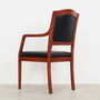 Chair Wood Leather Black 1970s 4