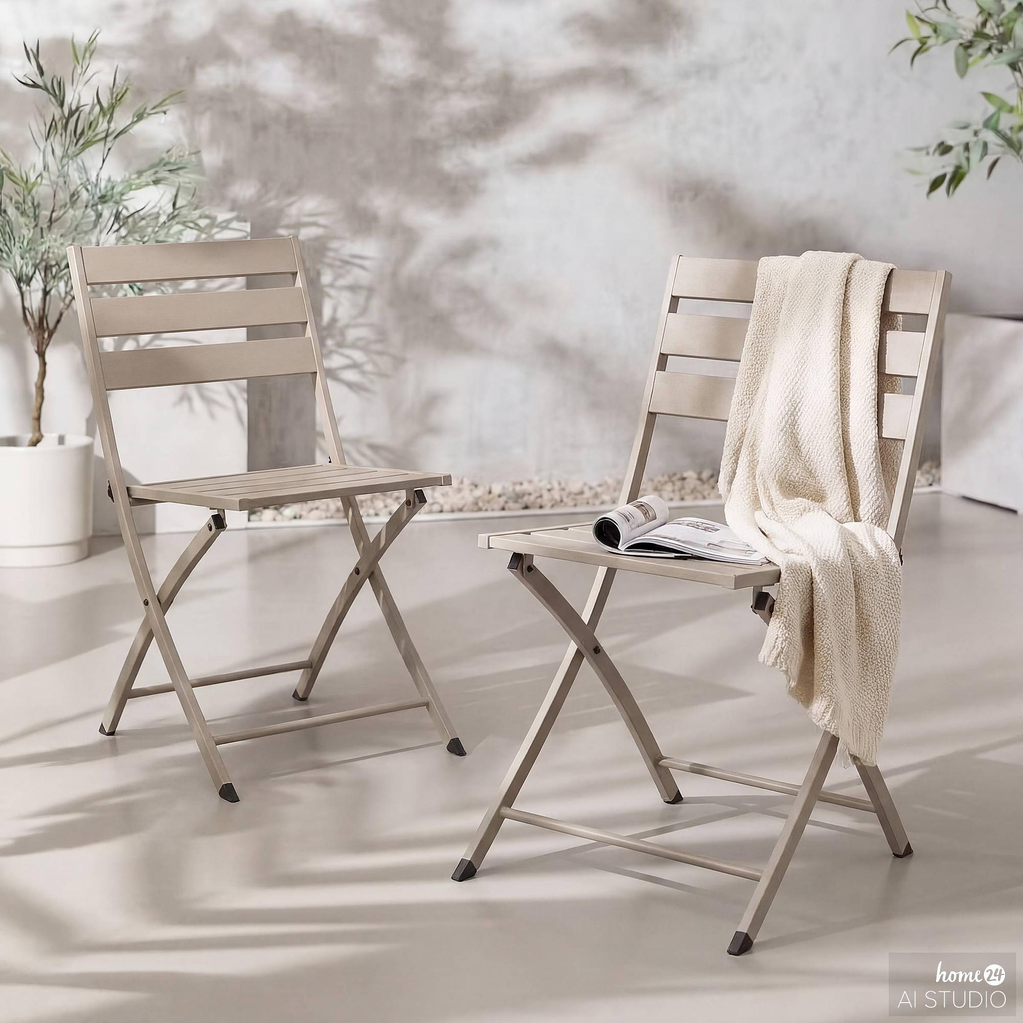 Klappstuhl Kovo 2er Set Stahl Taupe 1