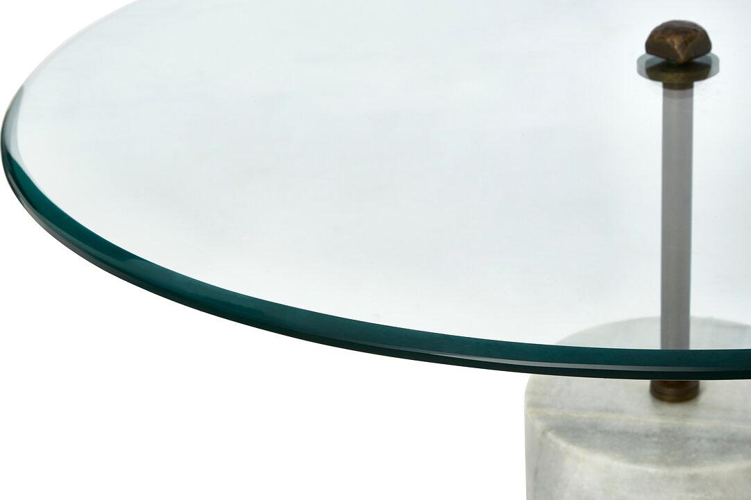 Rany Beistelltisch Marmor Glas Weiß 3