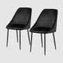 2x Polsterstuhl Samt Schwarz 0