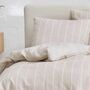 Bettwäsche Webstoff Beige Gestreift 155 x 220 cm 1