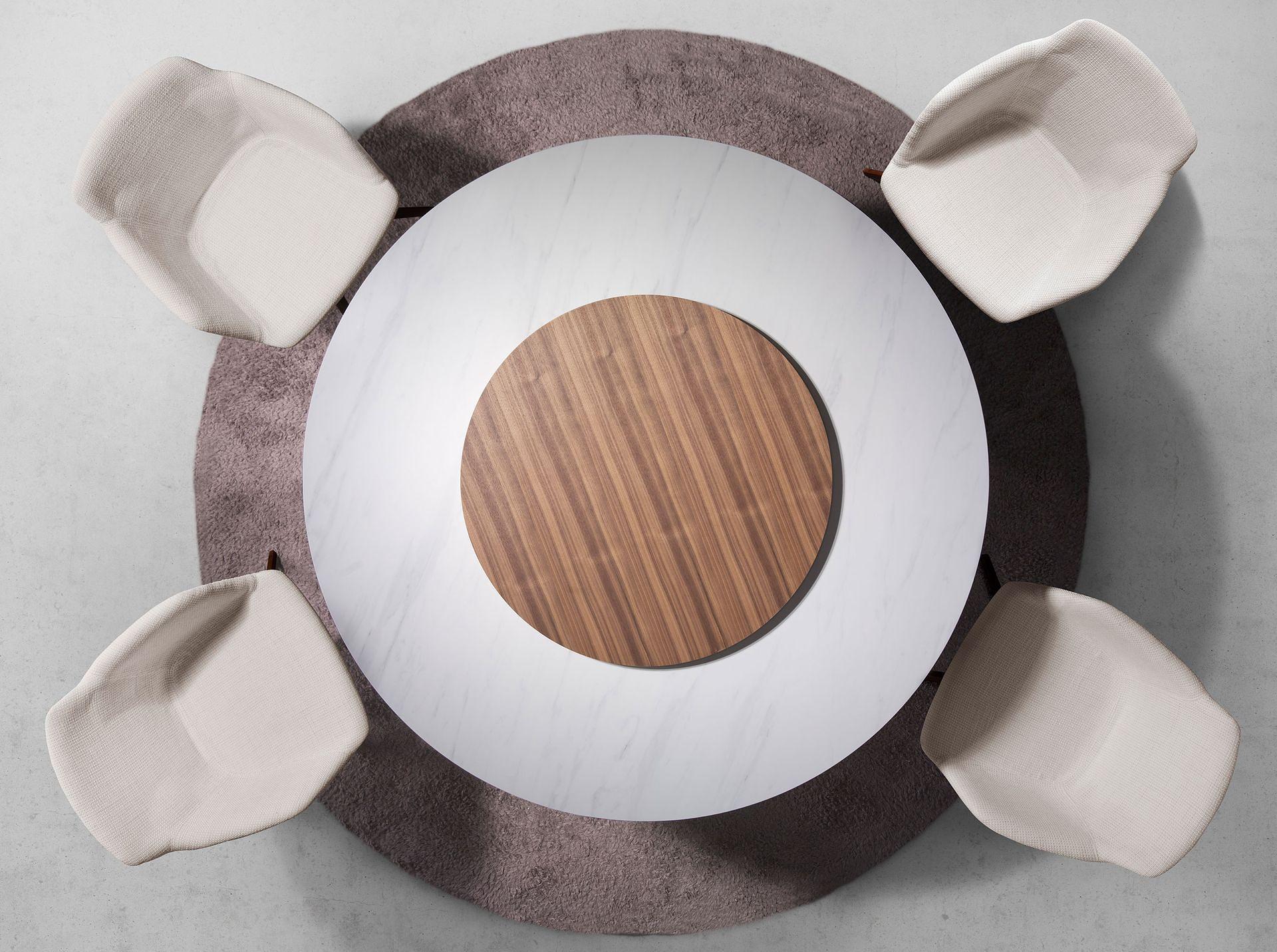 Sedia girevole in tessuto beige 7