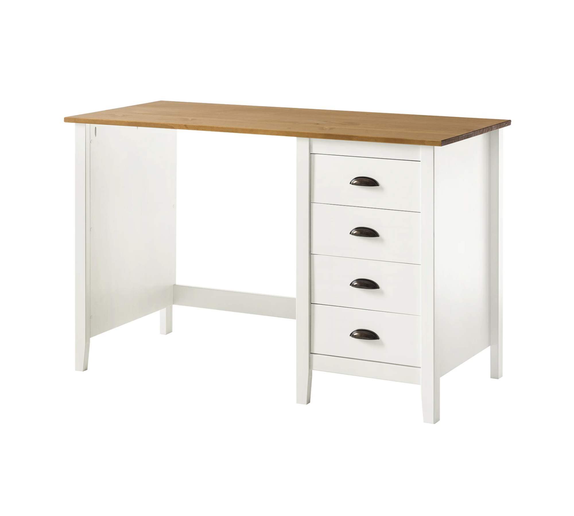 Schreibtisch Massivholz Weiß 0