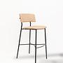 Marlen Stool Faux Leather Metal Beige 0