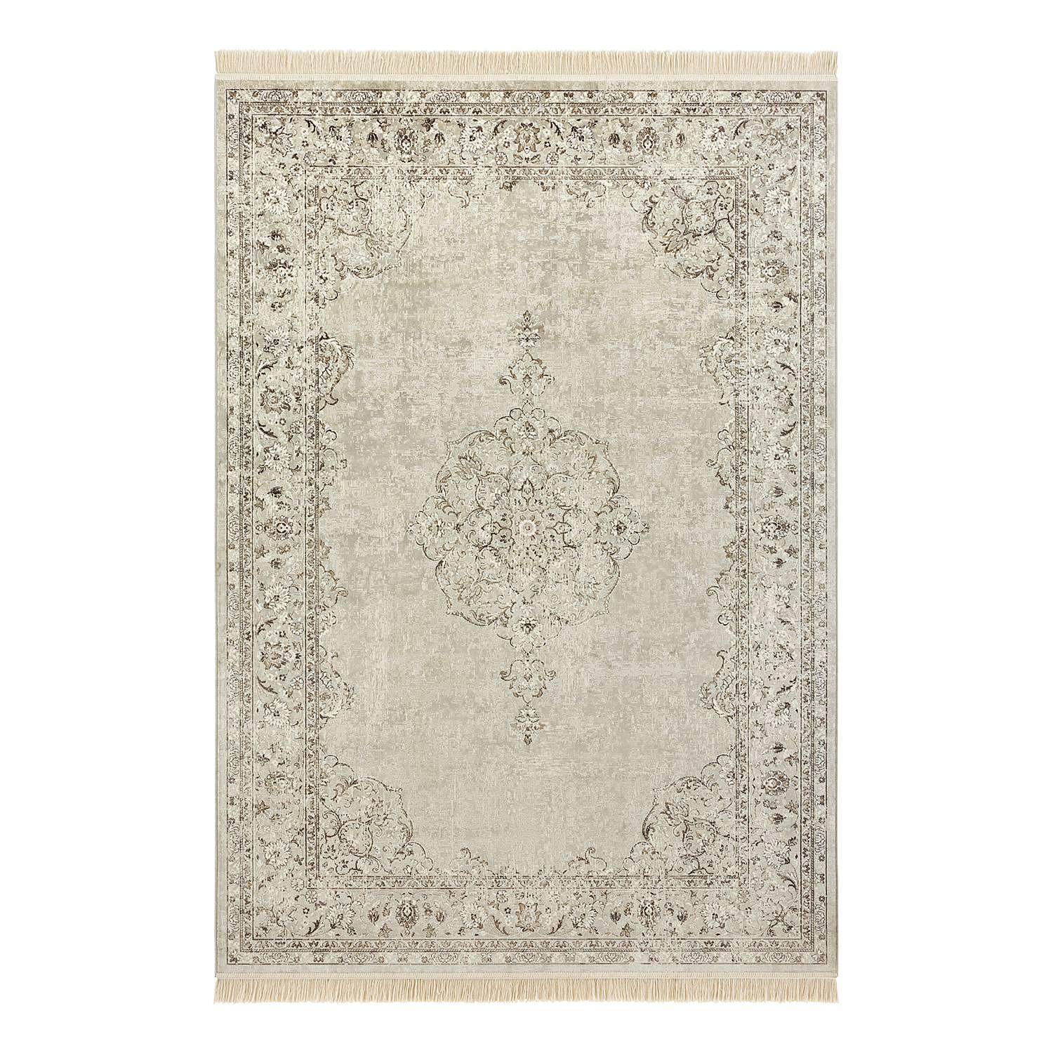 Oriental Teppich Baumwolle Creme 95 x 140 cm 1
