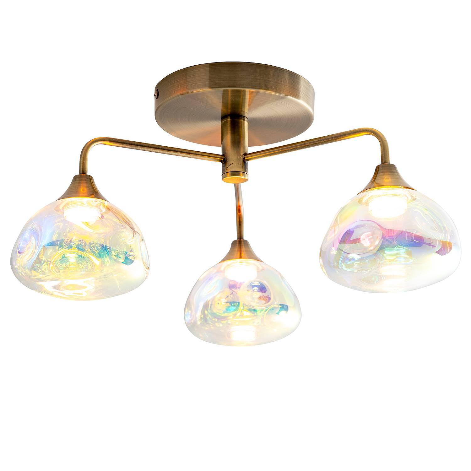 3-Flammig Varna LED-Deckenleuchte Klarglas Eisen  1