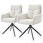 LOBBS Armchair Swivel Set of 2 Cream White 0