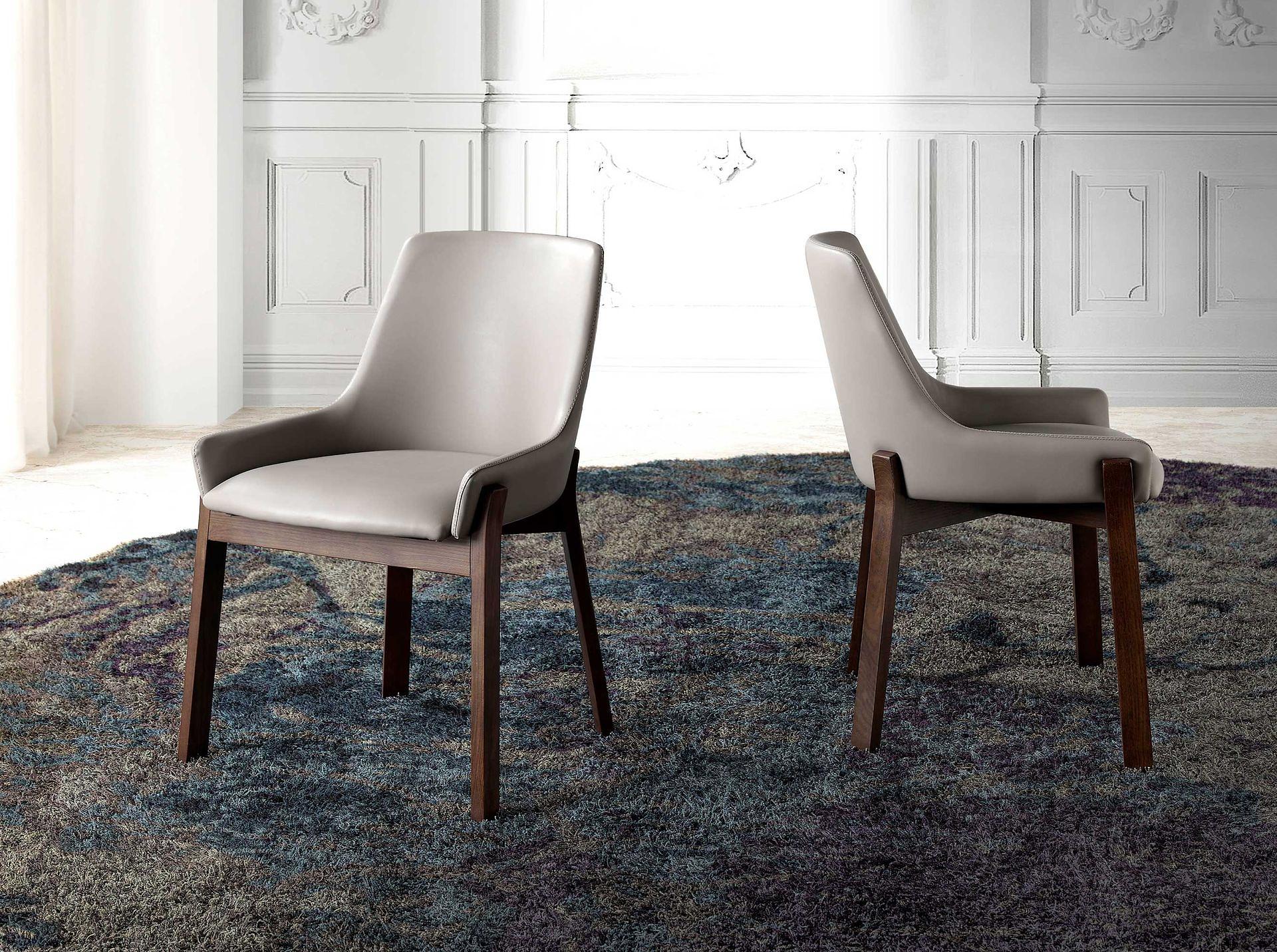 Dining chair faux leather grey 1