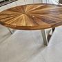 Oval dining table Elm wood Brown 0