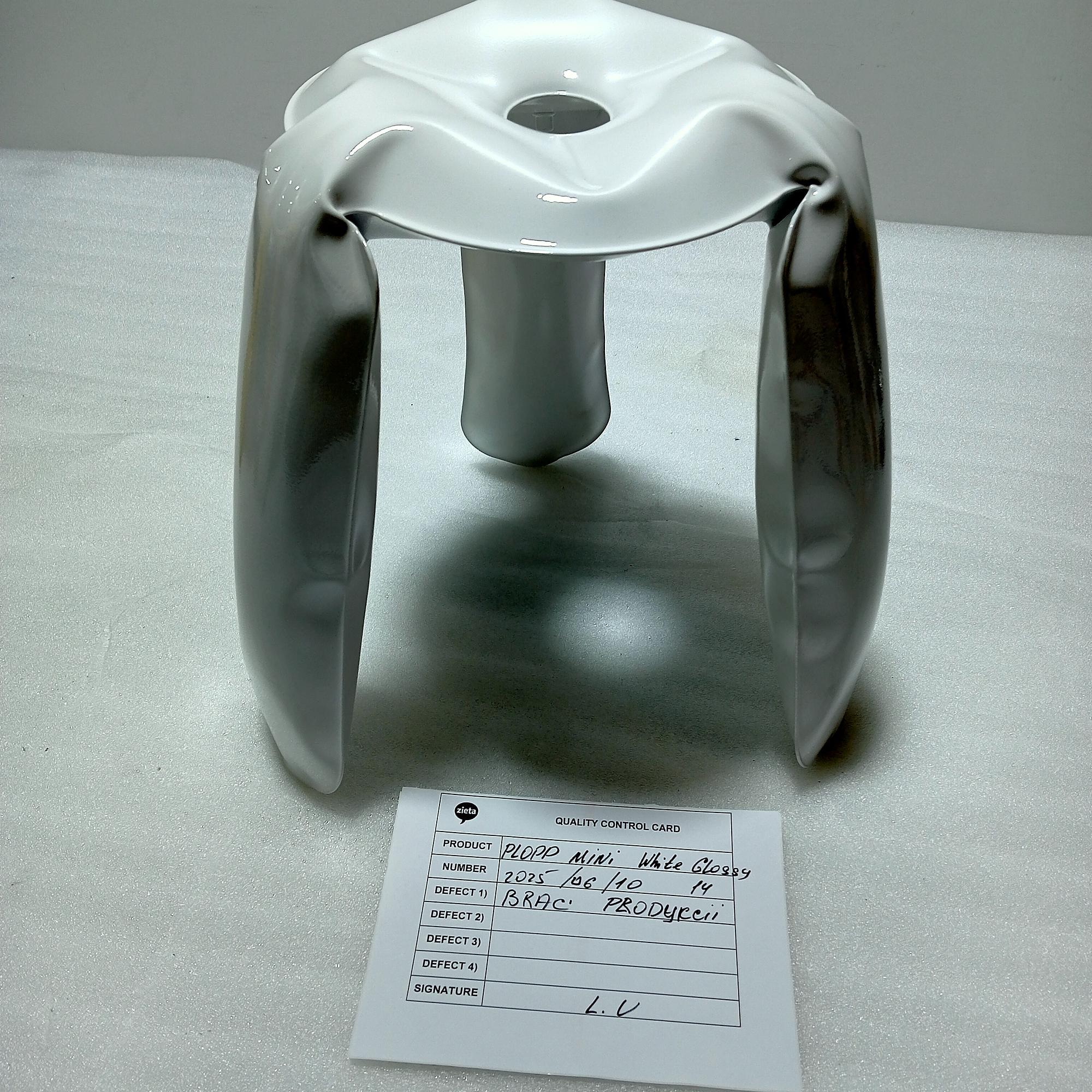 Plopp Mini Stool Steel White Glossy 2