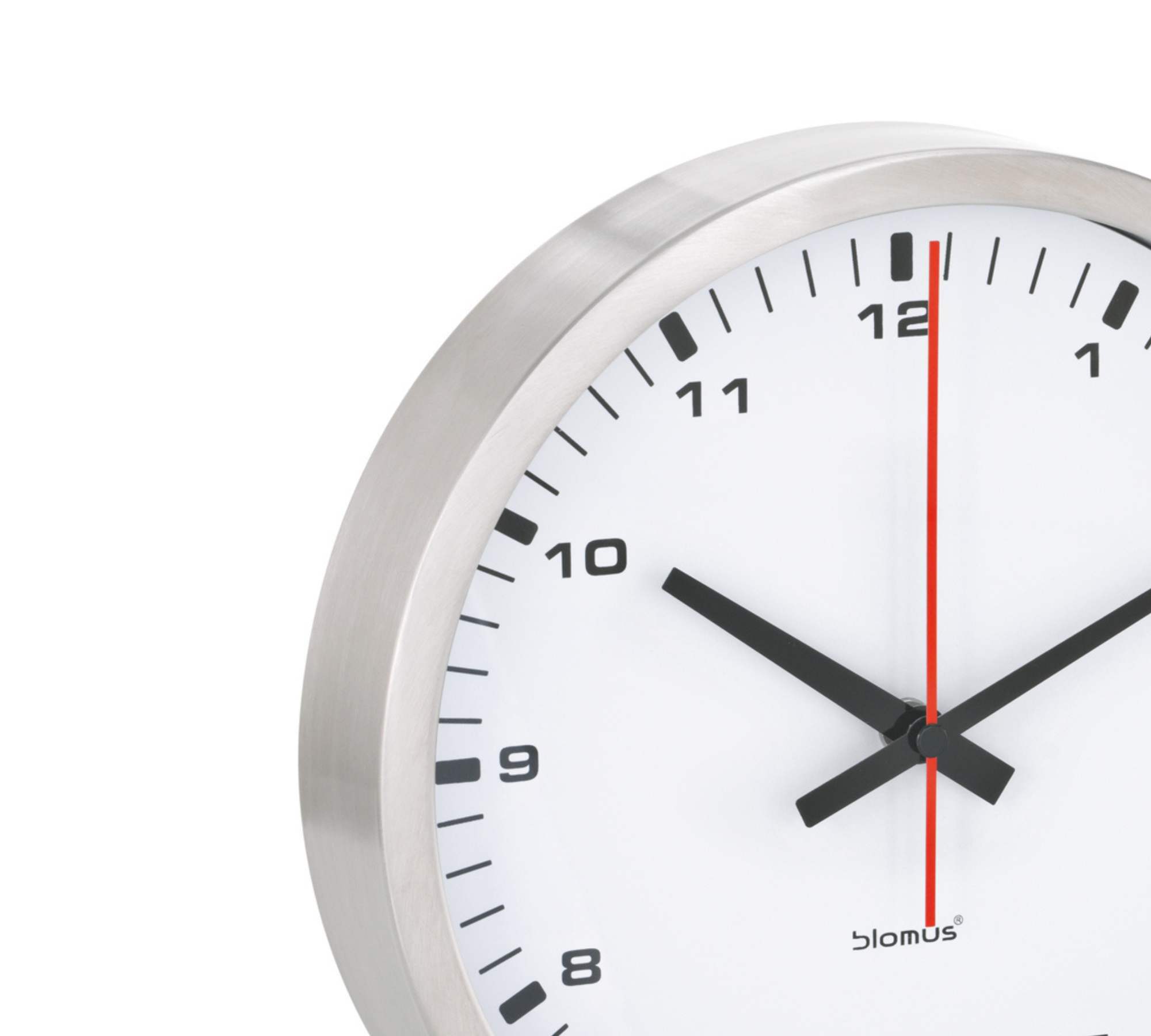 Era Wanduhr Edelstahl Glas Weiß Ø 24 1