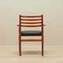 Vintage armchair Teak wood Leather Brown 1970s 6