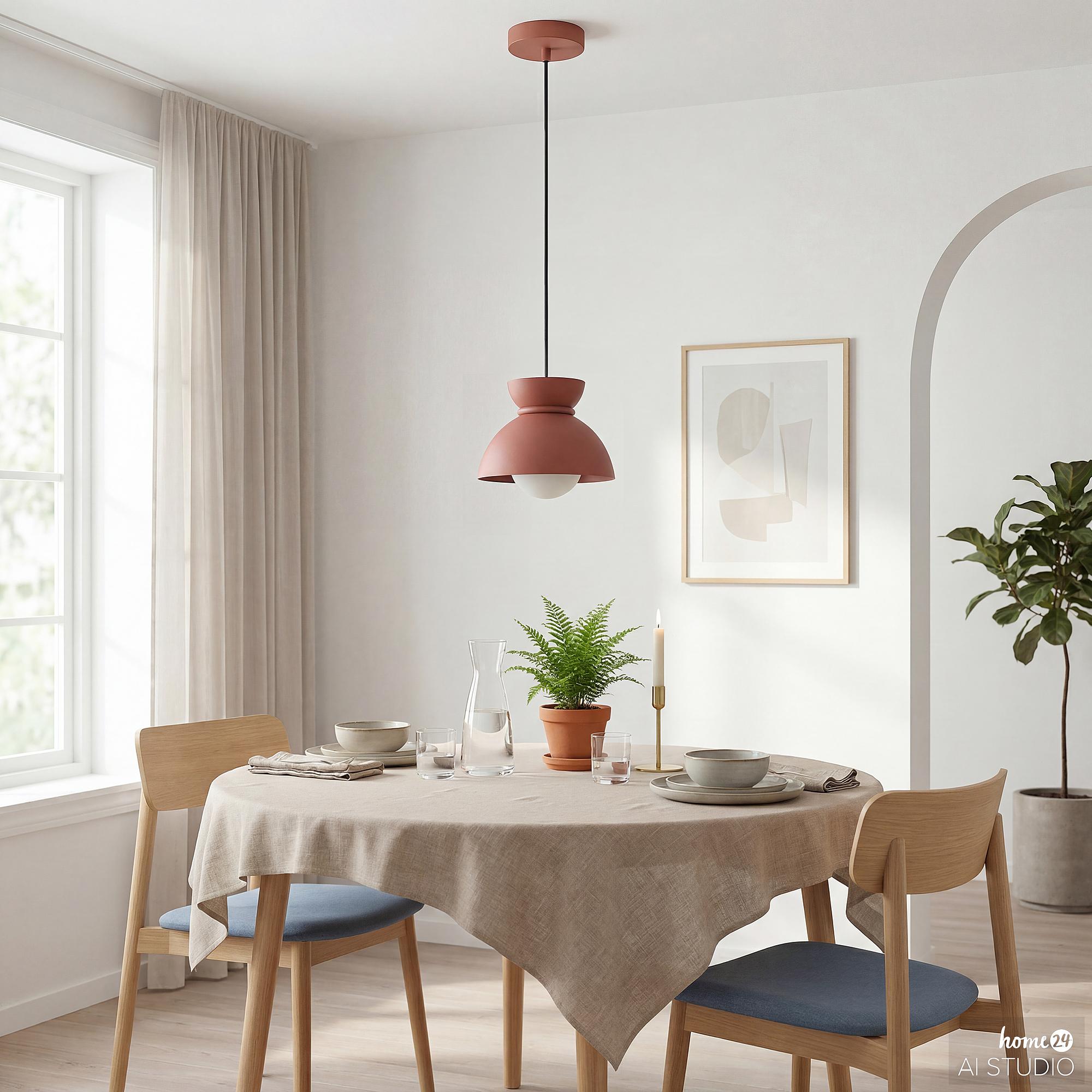 Pendant light Quora 1-light iron opal glass red 2