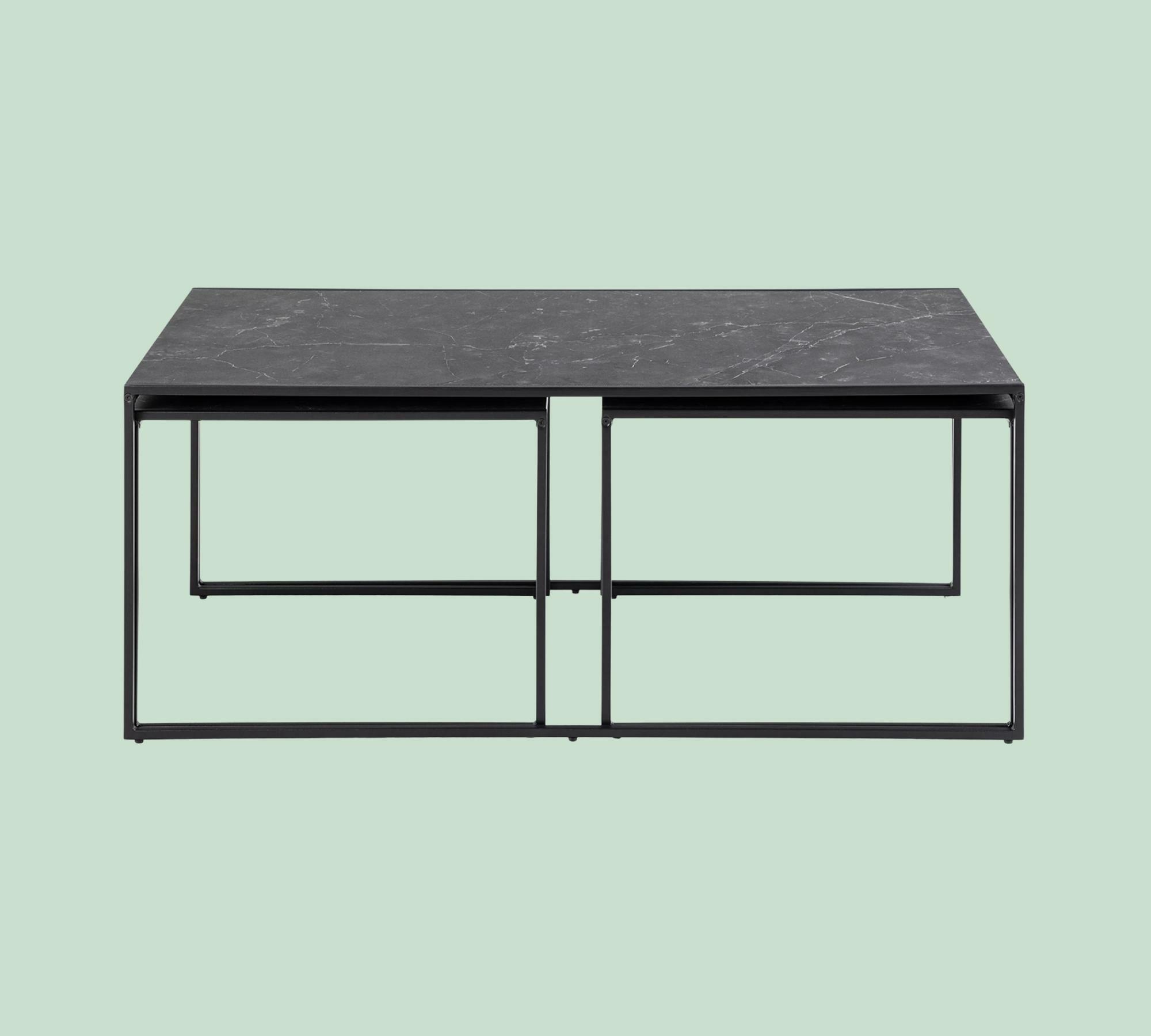Couchtischset Marmoroptik Schwarz  1